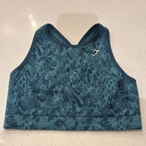Gymshark Teal Patterned Sports Bra large